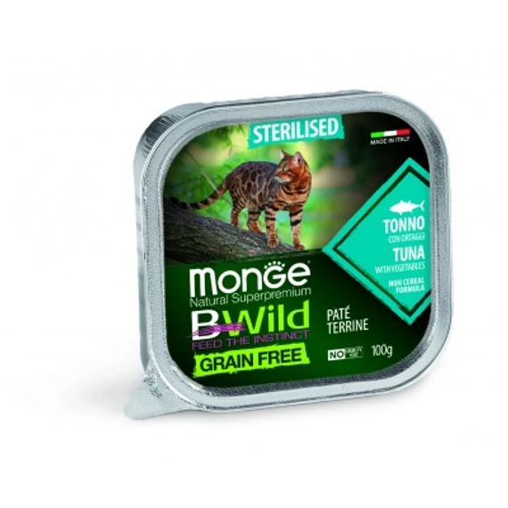 Monge BWild Grain Free Paté Terrine Sterilised - tonhal zöldségekkel 100 g