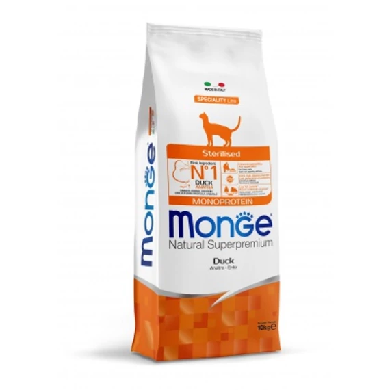 Monge Cat Monoprotein Sterilised száraz macskatáp - kacsa 10 kg