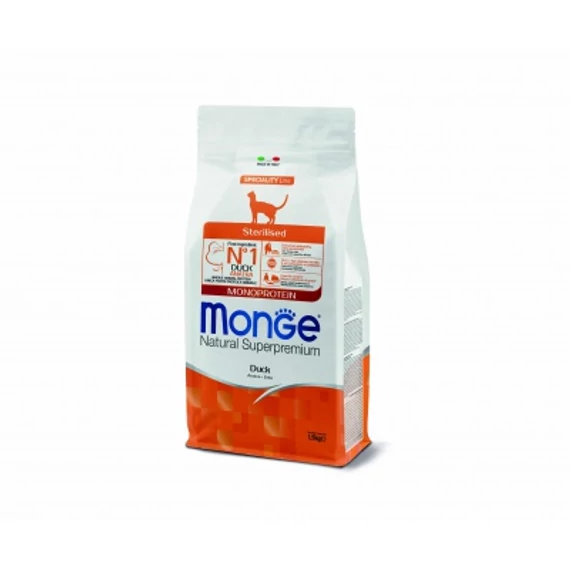 Monge Cat Monoprotein Sterilised száraz macskatáp - kacsa 1.5 kg