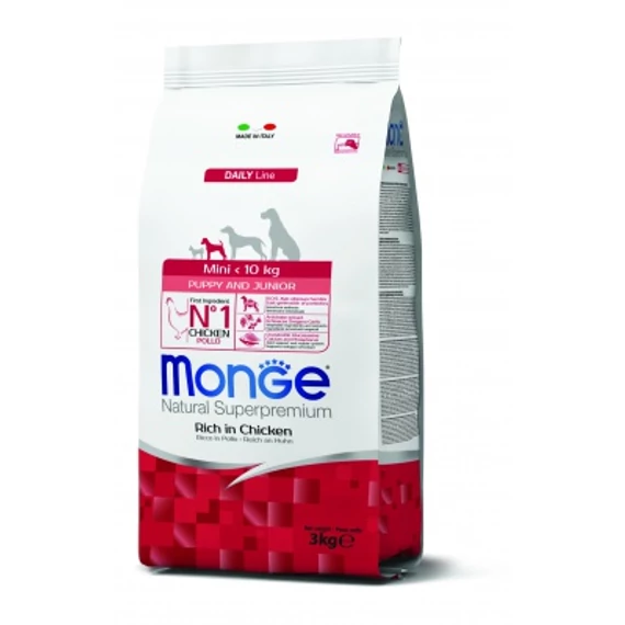 Monge Daily Line Mini Puppy & Junior száraz kutyatáp - csirke 3 kg