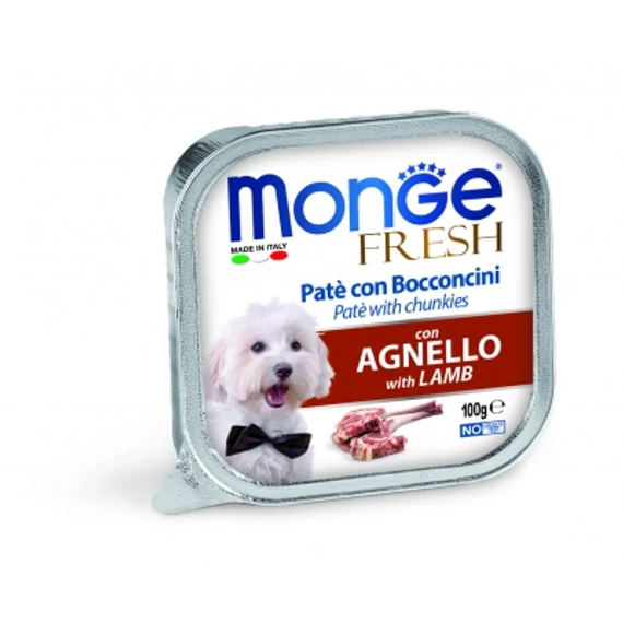 Monge Dog Fresh paté húsdarabokkal - bárány 100 g