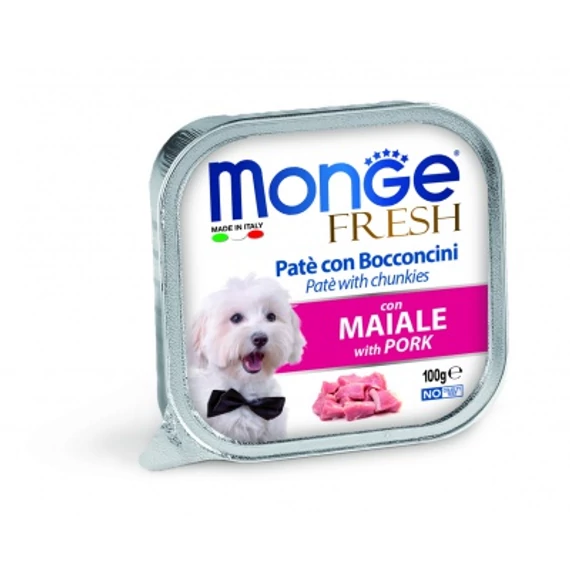 Monge Dog Fresh paté húsdarabokkal - sertés 100 g
