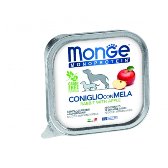 Monge Dog Monoprotein Fruits paté - nyúl, alma 150 g