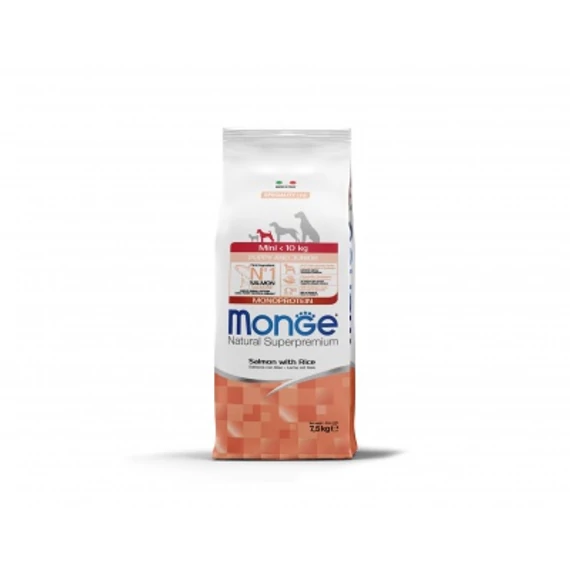 Monge Mini Puppy & Junior Lazac és Rizs 7,5 Kg 12 kg