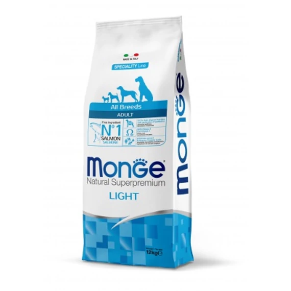Monge Speciality Line All Breeds Adult Monoprotein Light száraz kutyatáp - lazac, rizs 12 kg