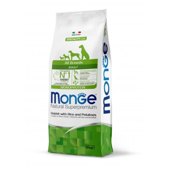 Monge Speciality Line All Breeds Adult Monoprotein - nyúl, rizs és burgonya 12 kg
