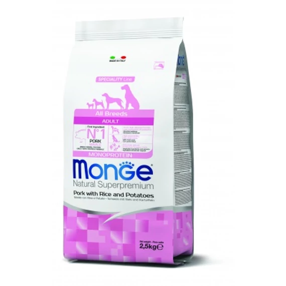 Monge Speciality Line All Breeds Adult Monoprotein - sertés, rizs és burgonya 2.5 kg