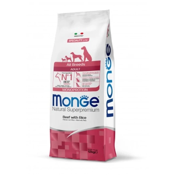 Monge Speciality Line All Breeds Adult Monoprotein száraz kutyatáp - marha, rizs 12 kg