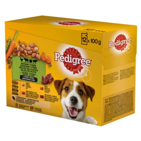 Pedigree alutasakos eledel marhával, csirkével, báránnyal, baromfival 12 x 100 g
