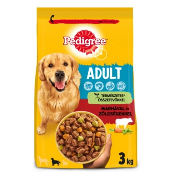 Pedigree száraz eledel kutyák részére marha-zöldség ízesítéssel 3 kg 50 g