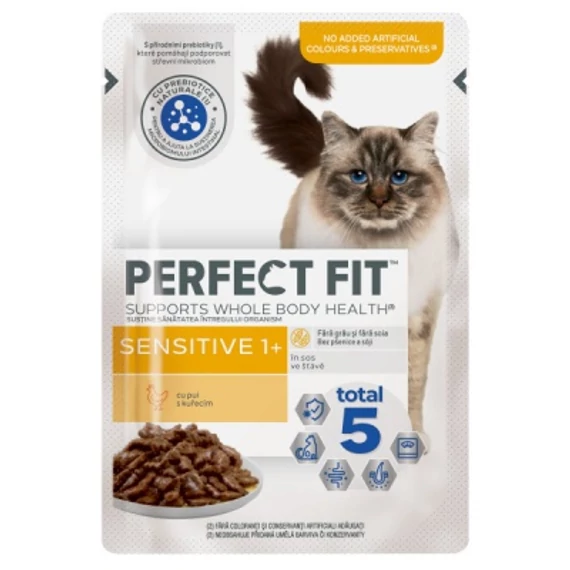 Perfect Fit alutasak csirke ízesítésben érzékeny gyomrú macskák részére 80 g