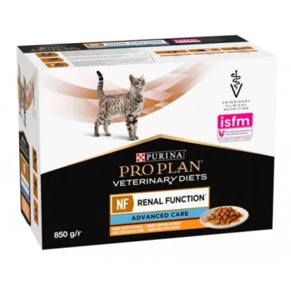 Pro Plan Veterinary Diets NF Renal Function Advanced Care Chicken nedves eledel macskák számára - csirkés 10 x 85 g