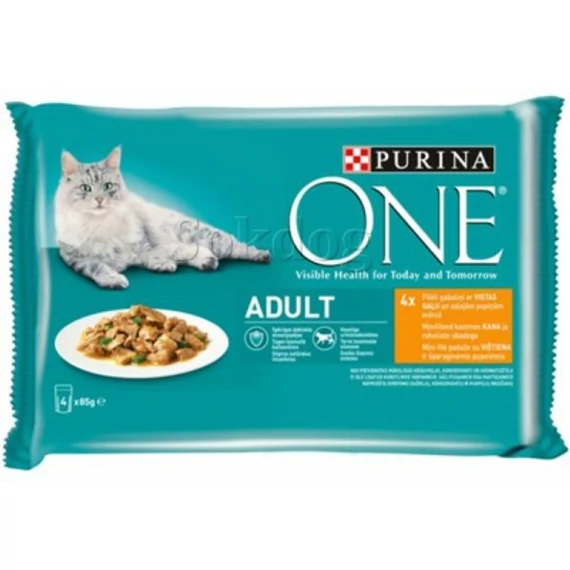 Purina ONE Adult nedves macskaeledel 4 x 85 g