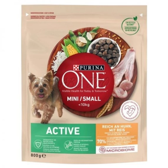 Purina ONE Mini Active száraz kutyaeledel - csirke 800 g