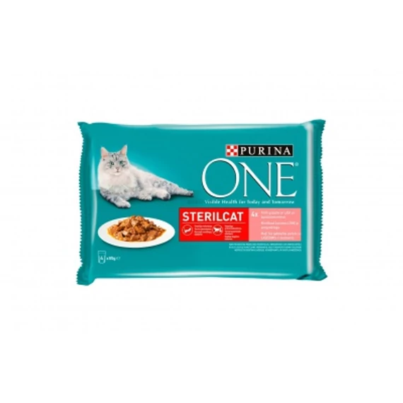Purina ONE Sterilcat lazaccal és répával nedves macskaeledel 4 x 85 g