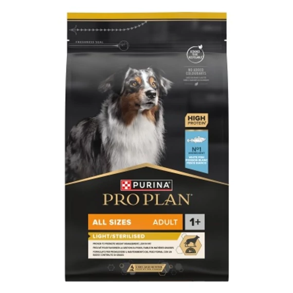 Purina Pro Plan All Sizes Adult Light/Sterilised - csirkés száraz kutyaeledel 3 kg