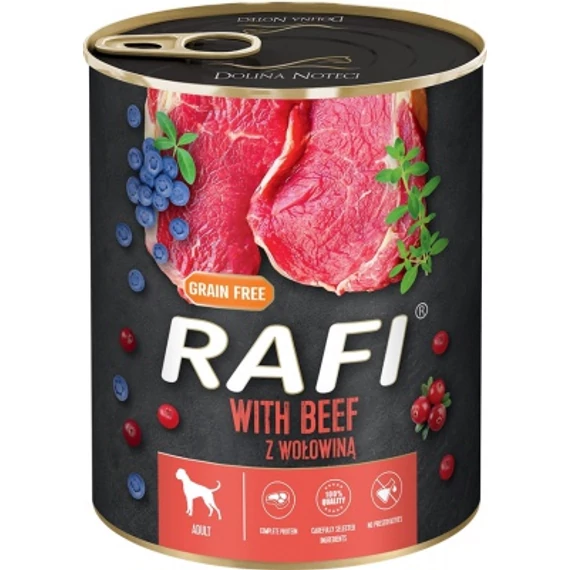 Rafi konzerv kutyáknak marhahússal és áfonyával 800 g