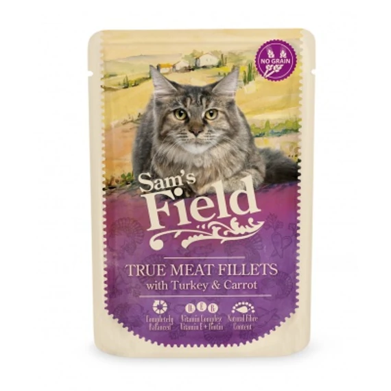 Sam's Field True Meat Fillets - Turkey & Carrot alutasakos eledel 85 g