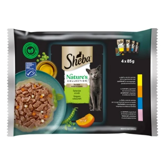 Sheba alutasak Nature's Collection vegyes ízesítésben macskák részére 4x85g 60 g
