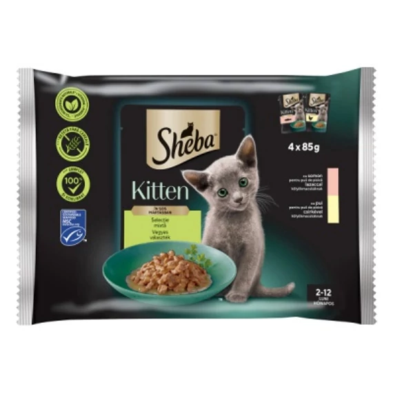 Sheba alutasak vegyes ízesítésben fiatal macskák részére 4x85g 60 g