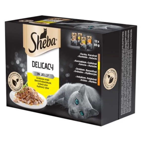 Sheba Delicacy alutasakos eledel - szárnyas válogatás 12 x 85 g