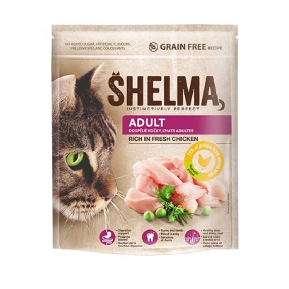 Shelma Adult gabonamentes száraz macskaeledel - csirke 750 g