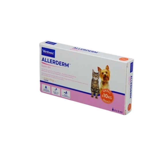 Virbac Allerderm Spot-On 10 kg alatti kutyák és macskák számára 6 x 2 ml