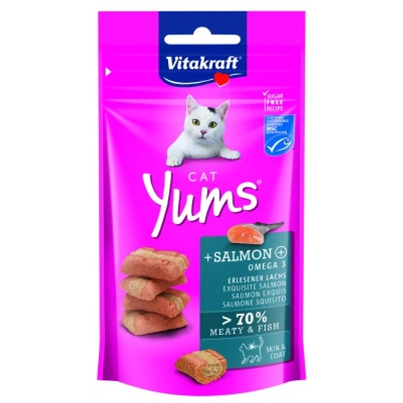 Vitakraft Cat Yums lazaccal és Omega-3-al macskának 40 g