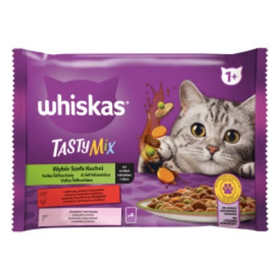 whiskas alutasak  4pack eledel macskák részére a séf ajánlata ízesítéssel 4x85 g 85 g