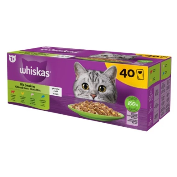 Whiskas alutasakos halas-húsos válogatás macskák részére 40 x 85 g