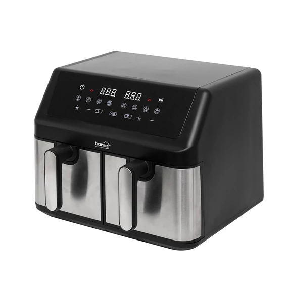 HOME HGAF29 duplakosaras forrólevegős sütő, 2 x 4,5L, 2000 W, digitális vezérlés, 8 féle üzemmód