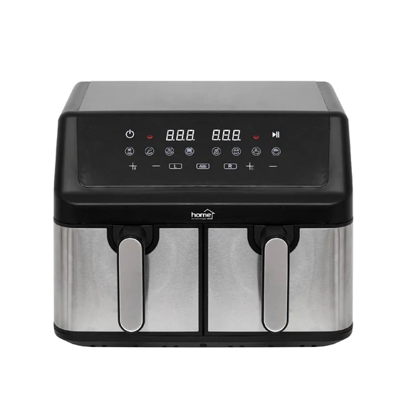 HOME HGAF29 duplakosaras forrólevegős sütő, 2 x 4,5L, 2000 W, digitális vezérlés, 8 féle üzemmód