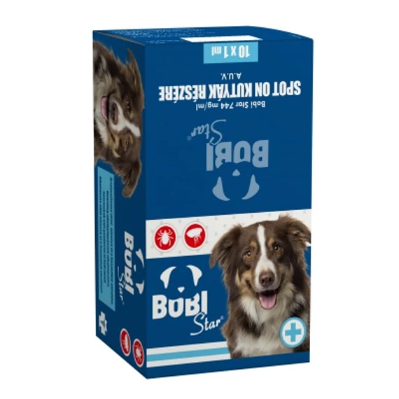 Bobi Star Spot On 744 mg/ml rácsepegtető oldat kutyák számára A.U.V.  10 x 1 db