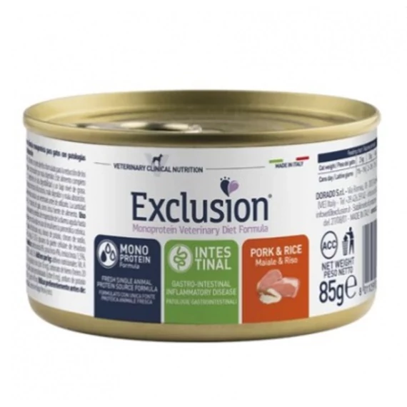 Exclusion Intestinal Pork & Rice konzerv macskák számára 85 g