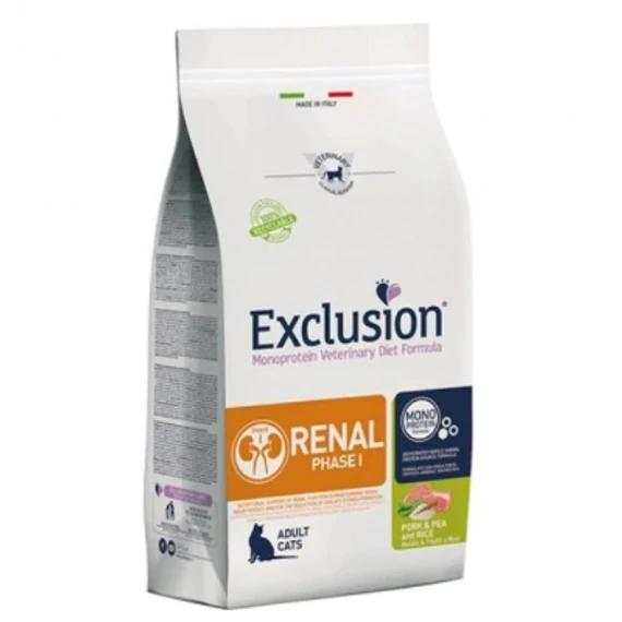 Exclusion Renal Phase I Pork & Pea and Rice száraz macskatáp 1.5 kg