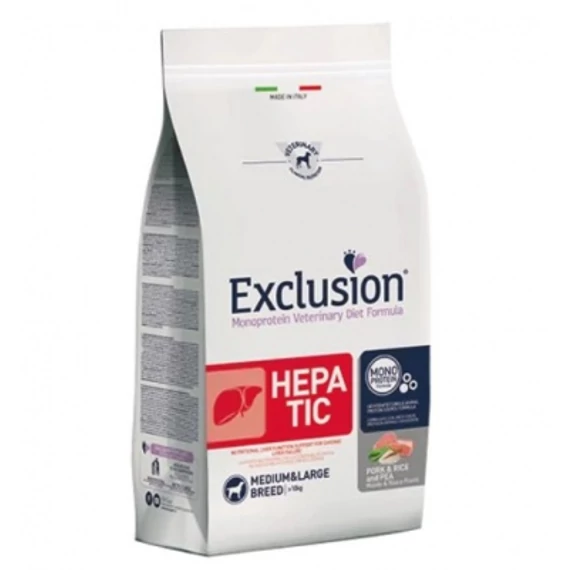 Exclusion Hepatic Pork & Rice & Pea Medium & Large Breed száraz kutyatáp 12 kg