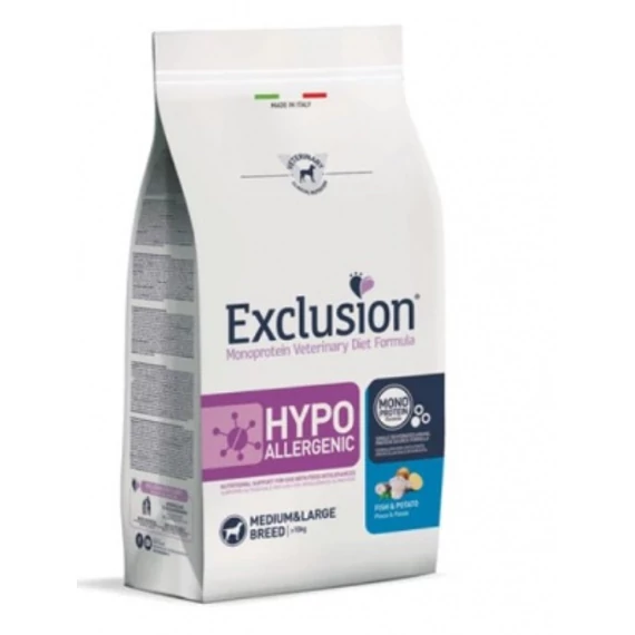 Exclusion Hypoallergenic Fish & Potato Medium & Large Breed száraz kutyatáp 12 kg