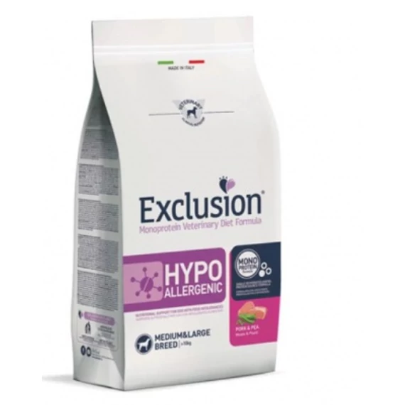 Exclusion Hypoallergenic Pork & Pea Medium & Large Breed száraz kutyatáp 12 kg