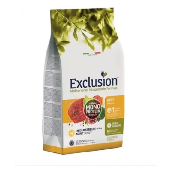 Exclusion Mediterraneo Monoprotein Beef Medium Breed száraz kutyatáp 12 kg