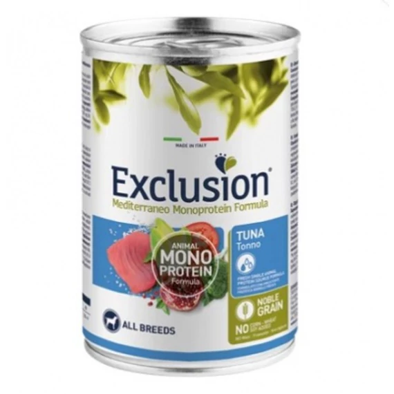 Exclusion Mediterraneo Monoprotein Tuna konzerv kutyák számára 400 g