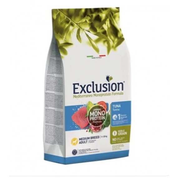 Exclusion Mediterraneo Monoprotein Tuna Medium Breed száraz kutyatáp 12 kg
