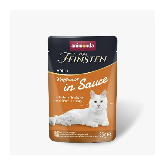 Animonda Vom Feinsten Adult (Raffinesse in Sauce) alutasakos csirke+pulyka - Felnőtt macskák részére (85g)