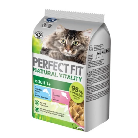 Perfect Fit Natural Vitality nedvestáp - lazac, óceáni hal 6 x 50 g