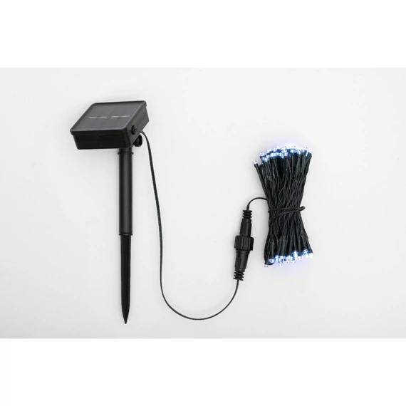 Home SLC100WH szolár fényfüzér, 100db hidegfehér LED, 7m hosszúság, zöld vezeték, kültéri kivitel