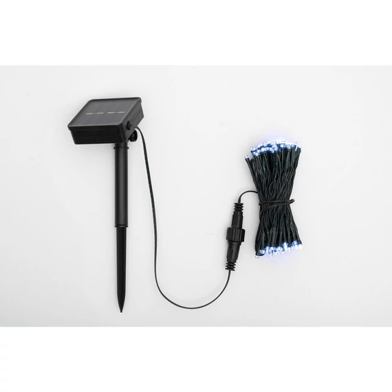 Home SLC100WH szolár fényfüzér, 100db hidegfehér LED, 7m hosszúság, zöld vezeték, kültéri kivitel
