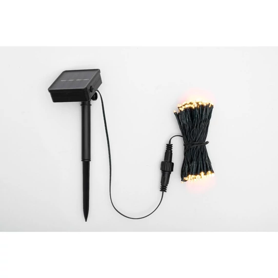 Home SLC100WW szolár fényfüzér, 100db melegfehér LED, 7m hosszúság, zöld vezeték, kültéri kivitel
