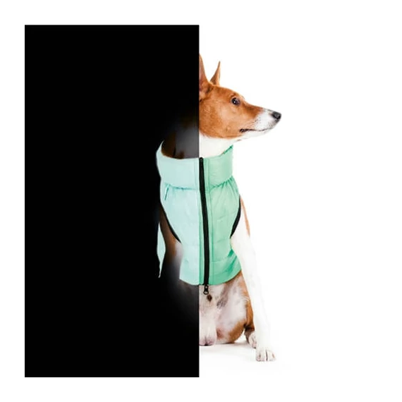 AiryVest Lumi kifordítható kutyaruha,világítós  XS 22 világos zöld-kék