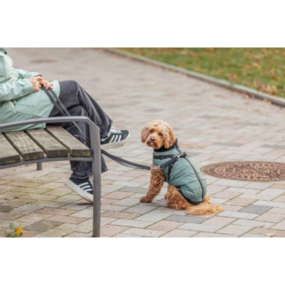 Trixie Coat Pontis with Harness - kabát hámmal (kék-szürke, vízlepergető) kutyák részére (M) 45cm