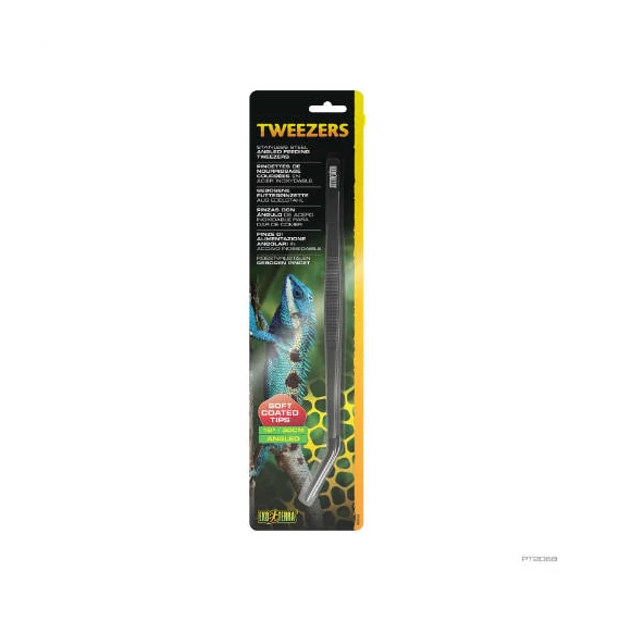 X.EXO-terra: Rozsdamentes fém etető csipesz (hajlított) 30cm