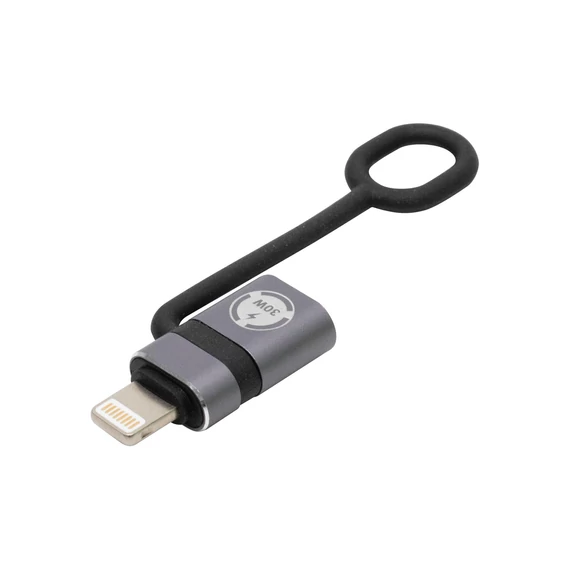 Home USBCA4 USB-C átalakító, 30W, LIGHTNING dugó, USB-C aljzat, gyorstöltés, adattovábbítás
